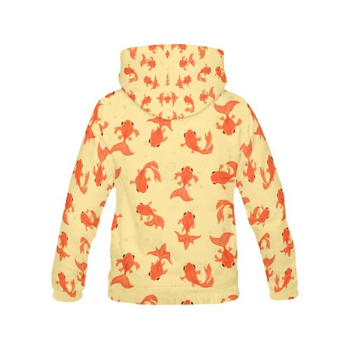Goldfish Pattern Print Men Pullover Hoodie-grizzshop