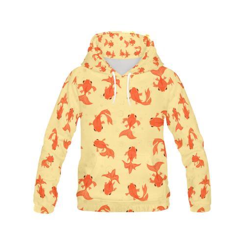 Goldfish Pattern Print Women Pullover Hoodie-grizzshop