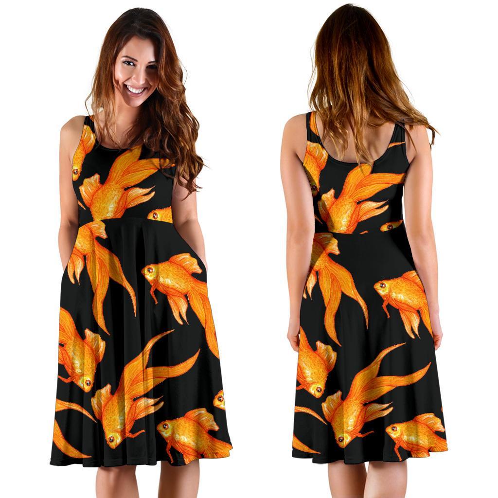 Goldfish Print Pattern Dress-grizzshop