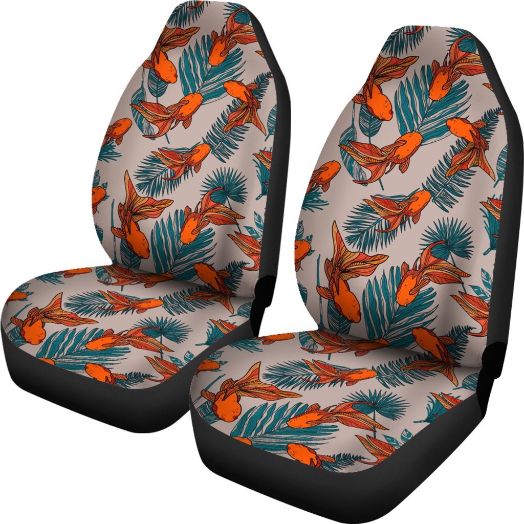 Goldfish Leaf Pattern Print Universal Fit Car Seat Cover-grizzshop
