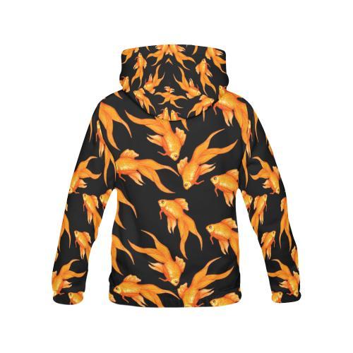Goldfish Print Pattern Women Pullover Hoodie-grizzshop