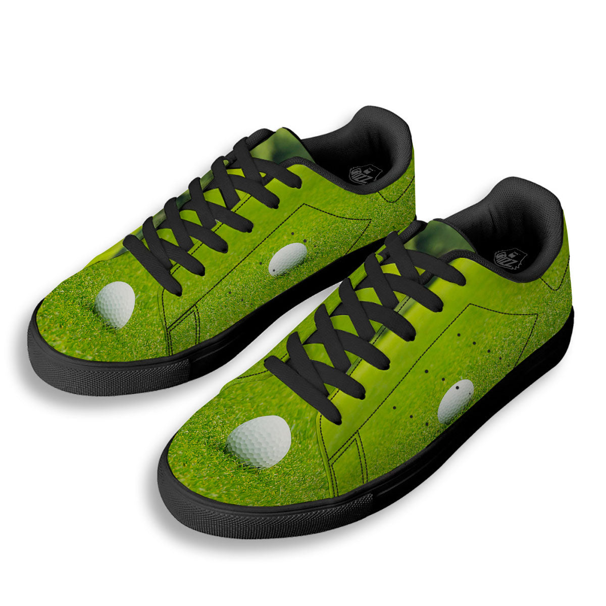 Golf Area Print Black Low Top Sneakers-grizzshop