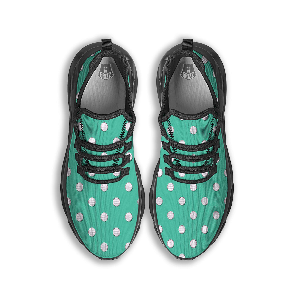 Golf Ball Print Pattern Black Running Shoes-grizzshop