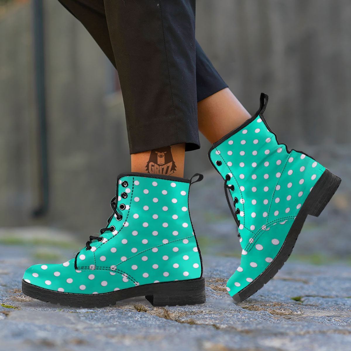 Golf Ball Print Pattern Leather Boots-grizzshop