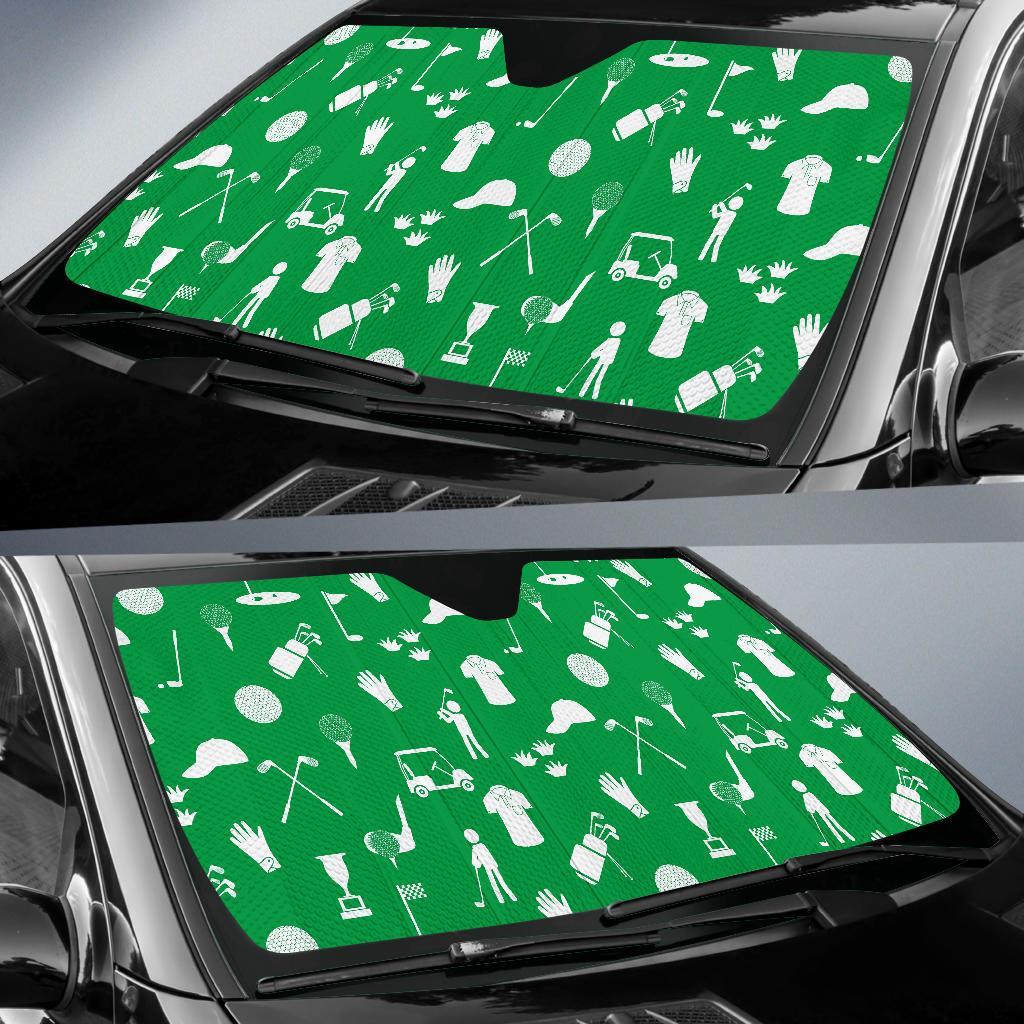 Golf Green Pattern Print Car Sun Shade-grizzshop