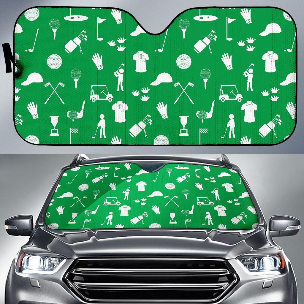 Golf Green Pattern Print Car Sun Shade-grizzshop