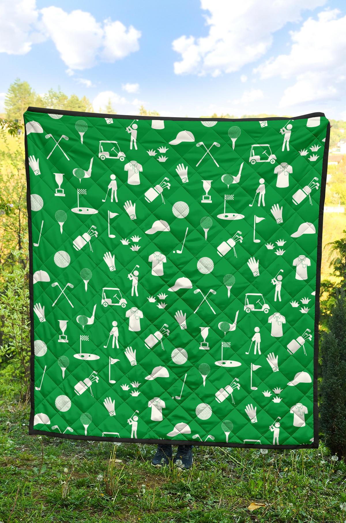 Golf Green Pattern Print Quilt-grizzshop