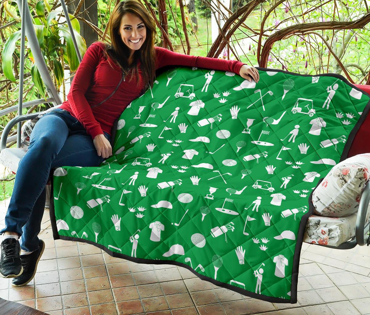 Golf Green Pattern Print Quilt-grizzshop