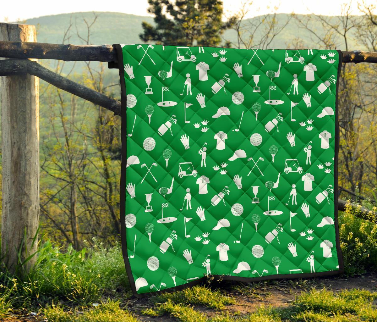 Golf Green Pattern Print Quilt-grizzshop