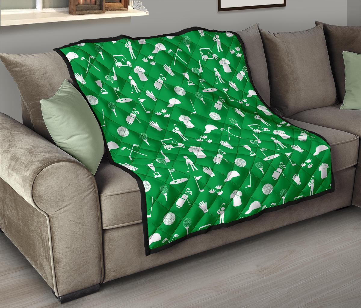 Golf Green Pattern Print Quilt-grizzshop