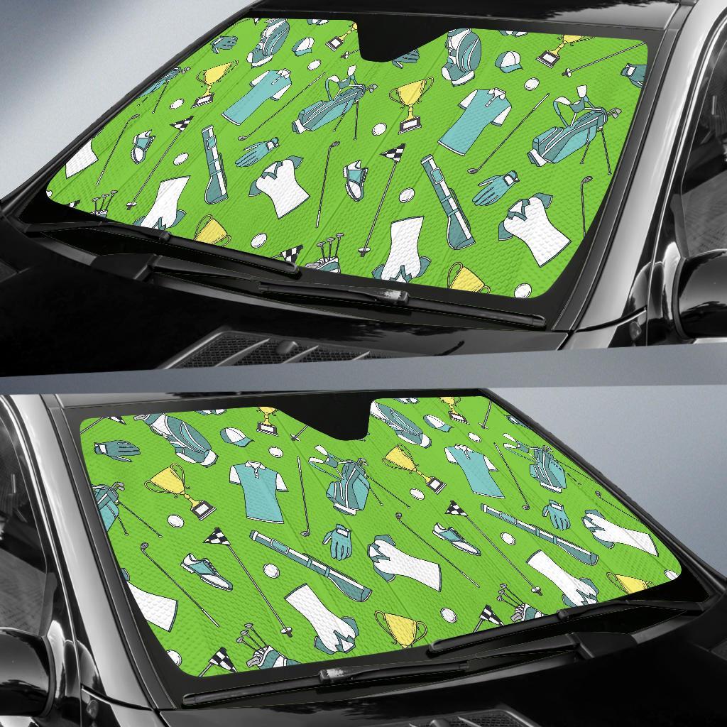 Golf Green Print Pattern Car Sun Shade-grizzshop
