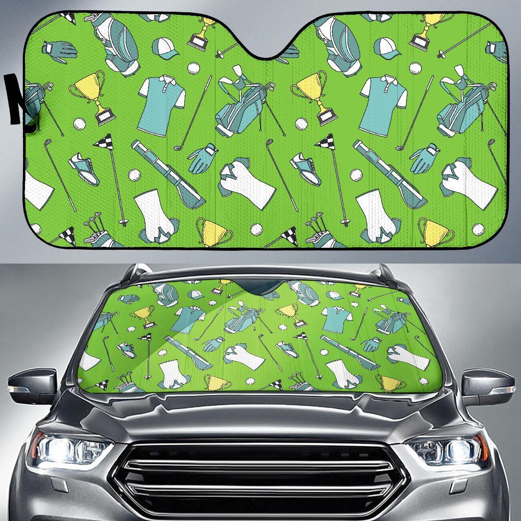 Golf Green Print Pattern Car Sun Shade-grizzshop