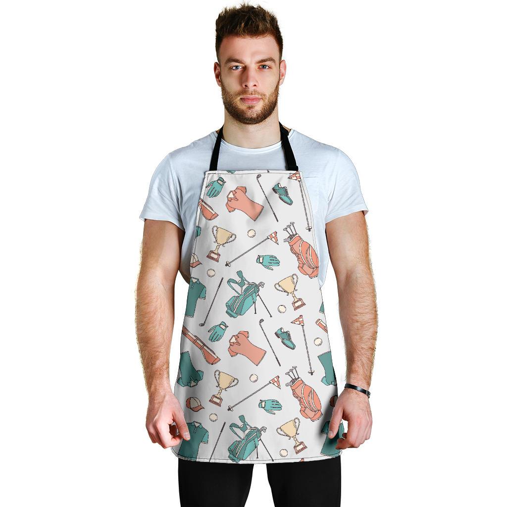 Golf Pattern Print Men's Apron-grizzshop