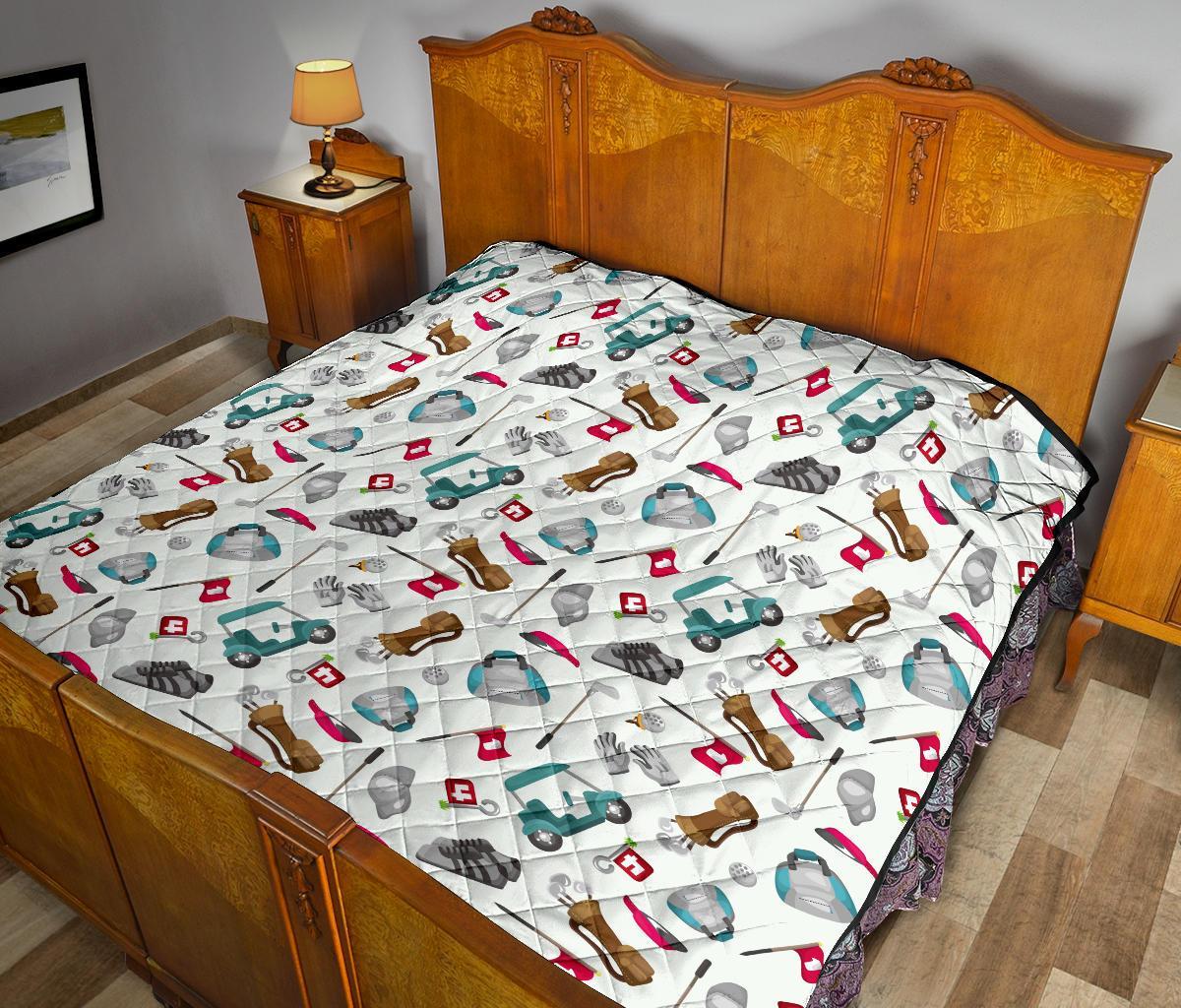 Golf Print Pattern Quilt-grizzshop