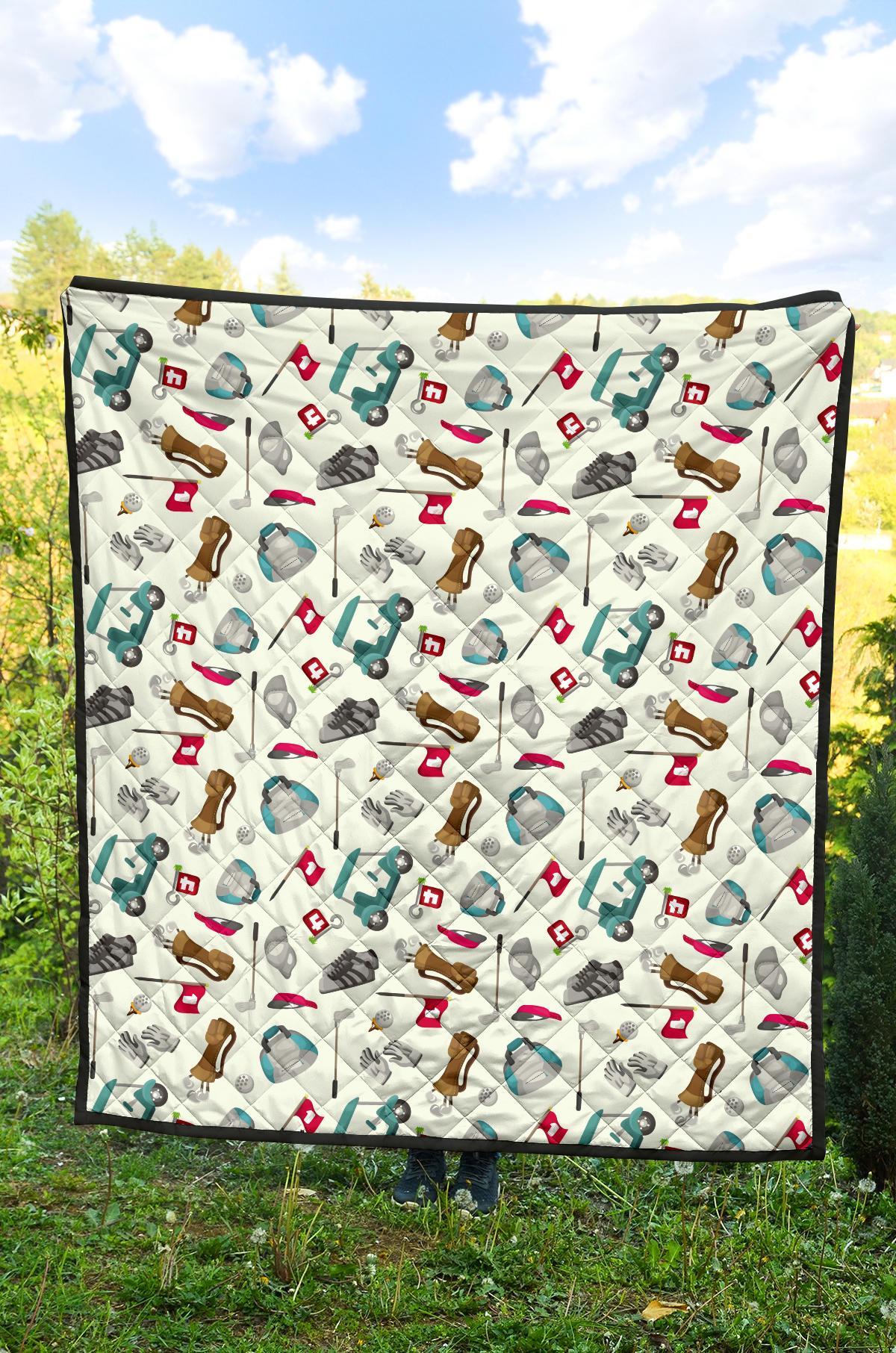 Golf Print Pattern Quilt-grizzshop