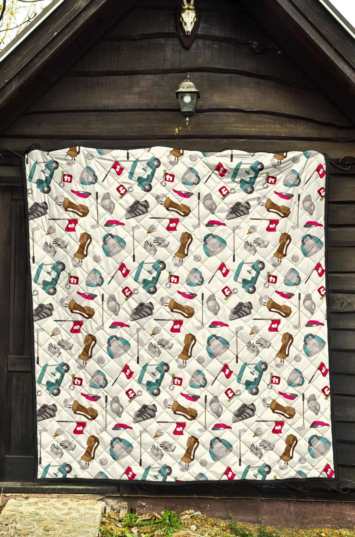 Golf Print Pattern Quilt-grizzshop