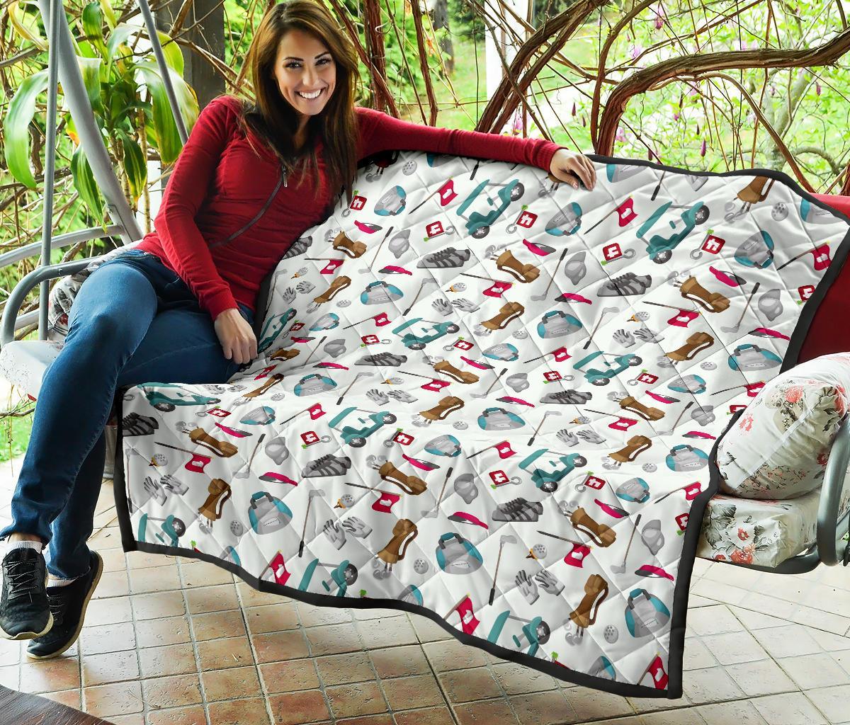 Golf Print Pattern Quilt-grizzshop