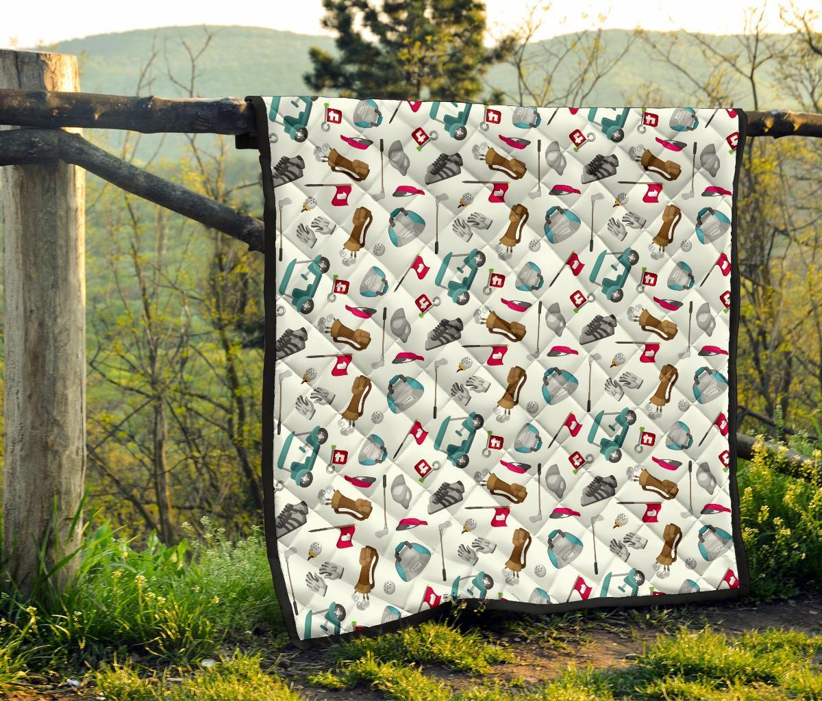Golf Print Pattern Quilt-grizzshop
