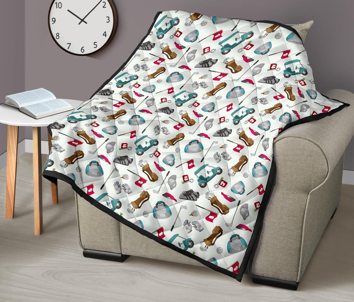 Golf Print Pattern Quilt-grizzshop