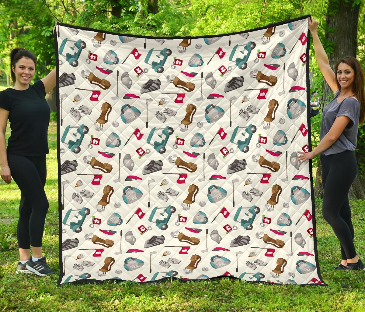 Golf Print Pattern Quilt-grizzshop