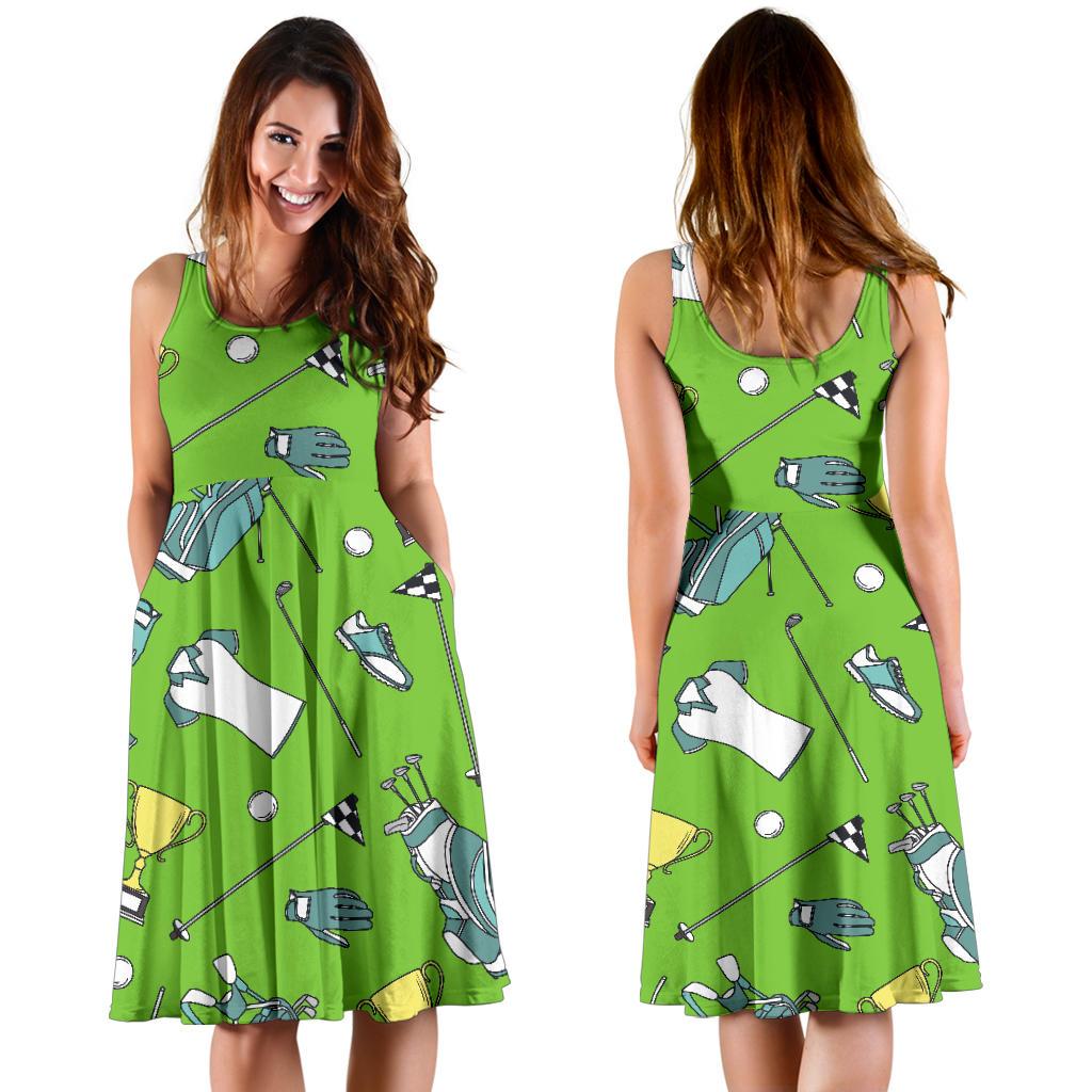 Golf Green Print Pattern Dress-grizzshop