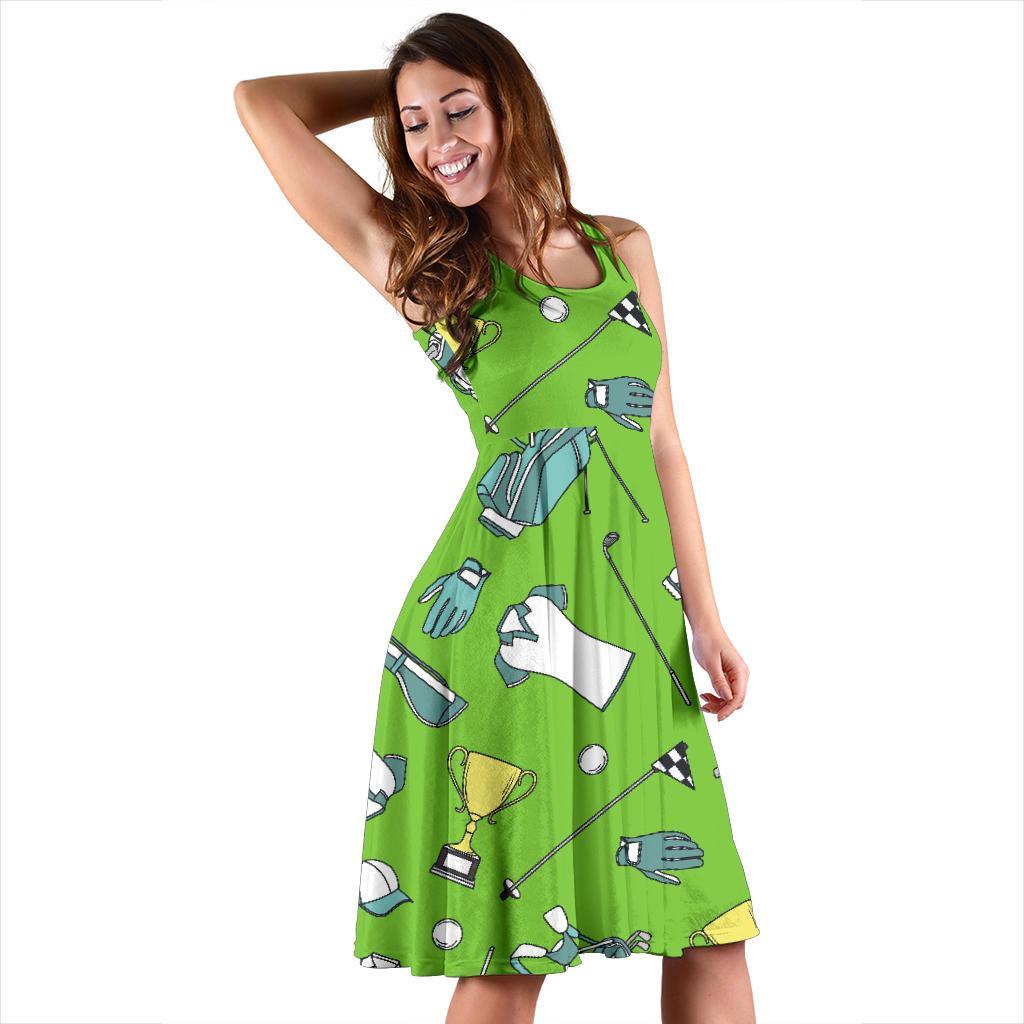 Golf Green Print Pattern Dress-grizzshop