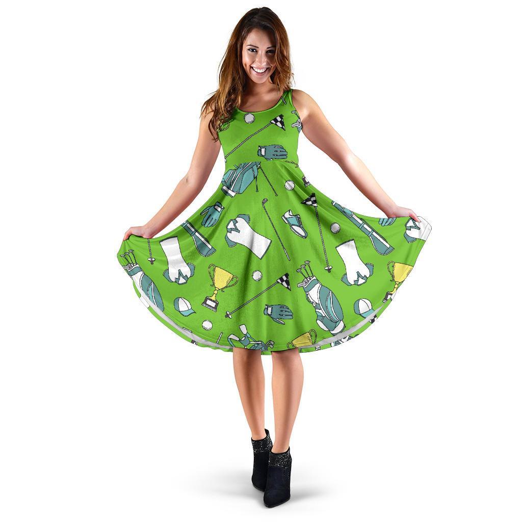 Golf Green Print Pattern Dress-grizzshop