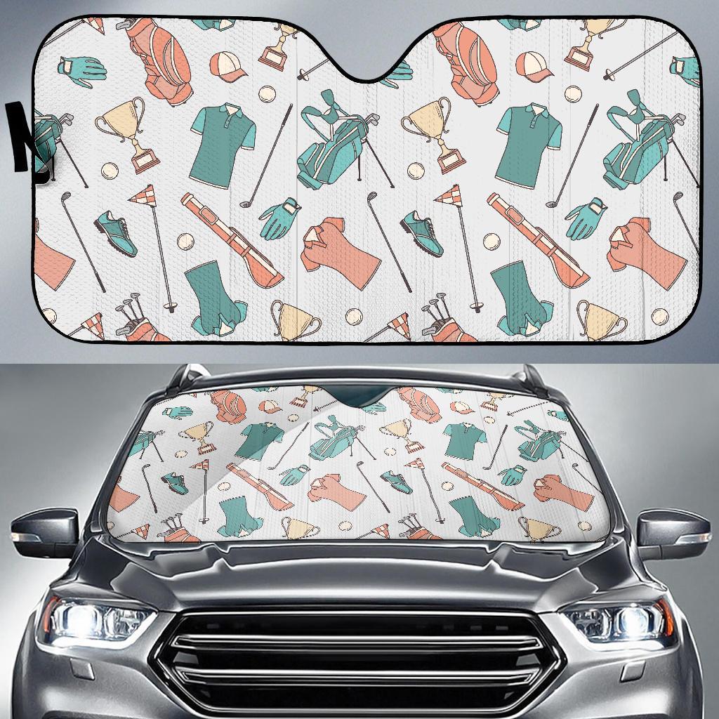 Golf Pattern Print Car Sun Shade-grizzshop
