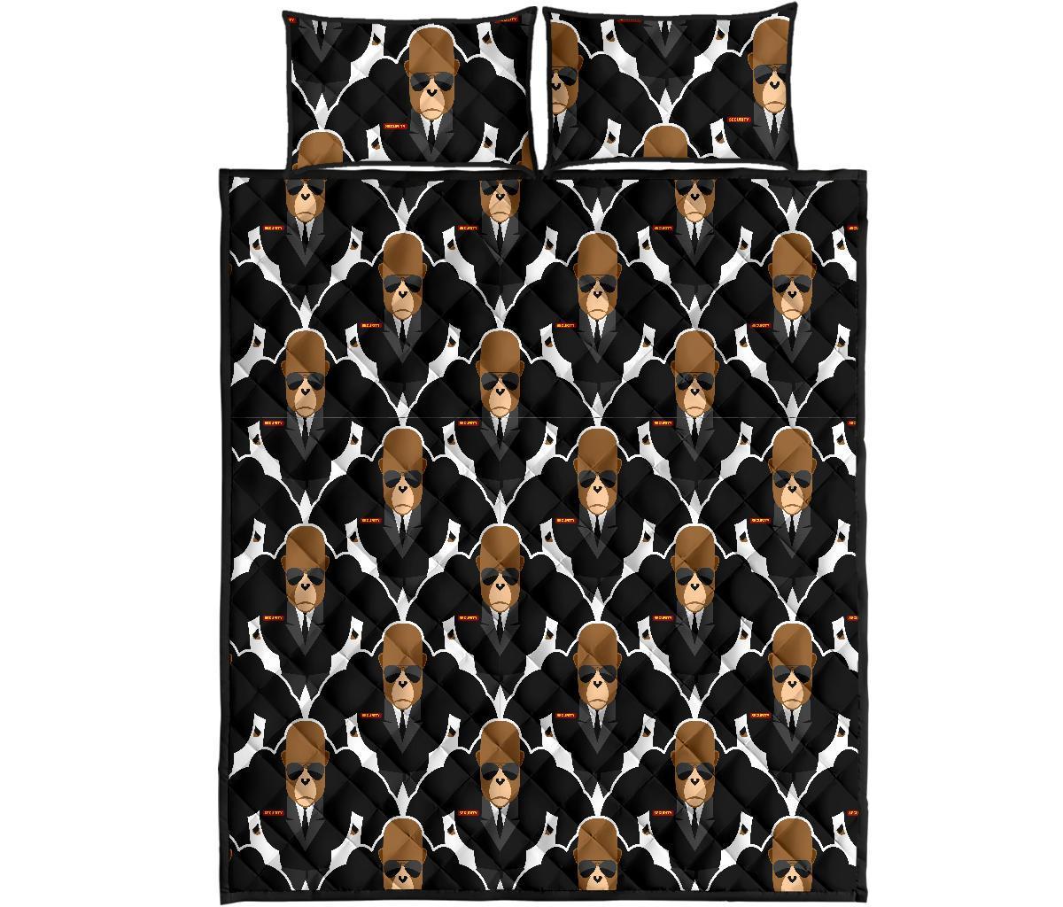 Gorilla Bodyguard Pattern Print Bed Set Quilt-grizzshop