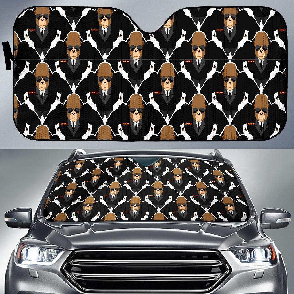 Gorilla Bodyguard Pattern Print Car Sun Shade-grizzshop