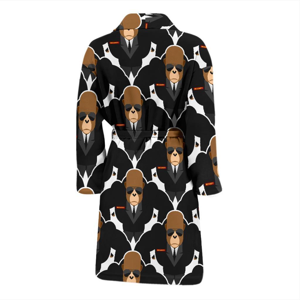 Gorilla Bodyguard Pattern Print Men Long Robe-grizzshop