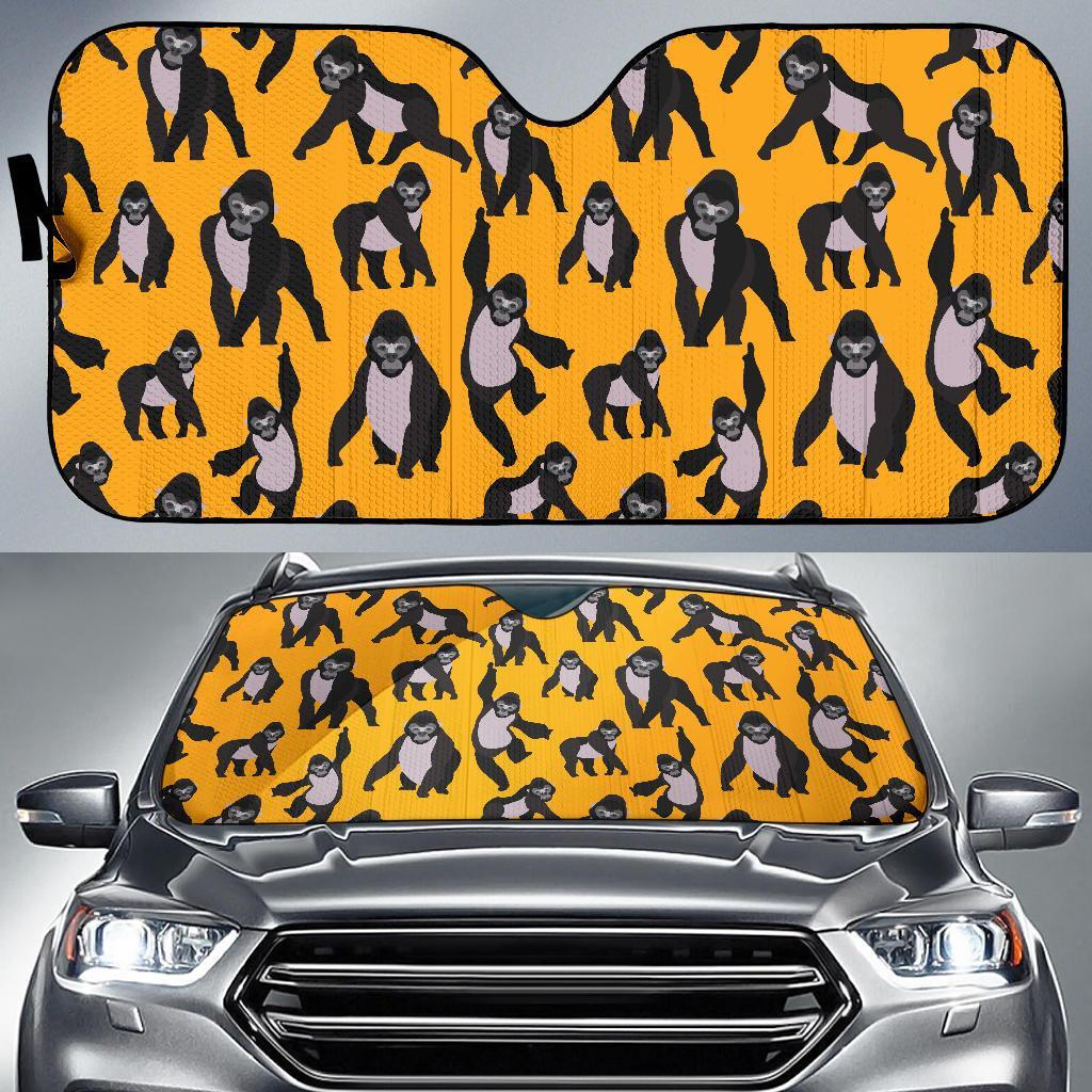 Gorilla Pattern Print Car Sun Shade-grizzshop