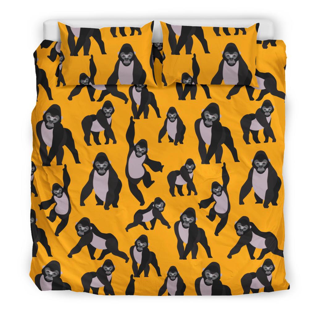 Gorilla Pattern Print Duvet Cover Bedding Set-grizzshop