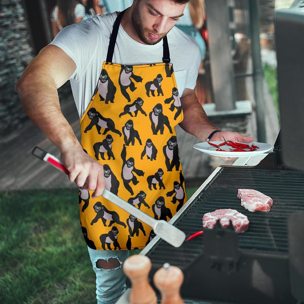 Gorilla Pattern Print Men's Apron-grizzshop