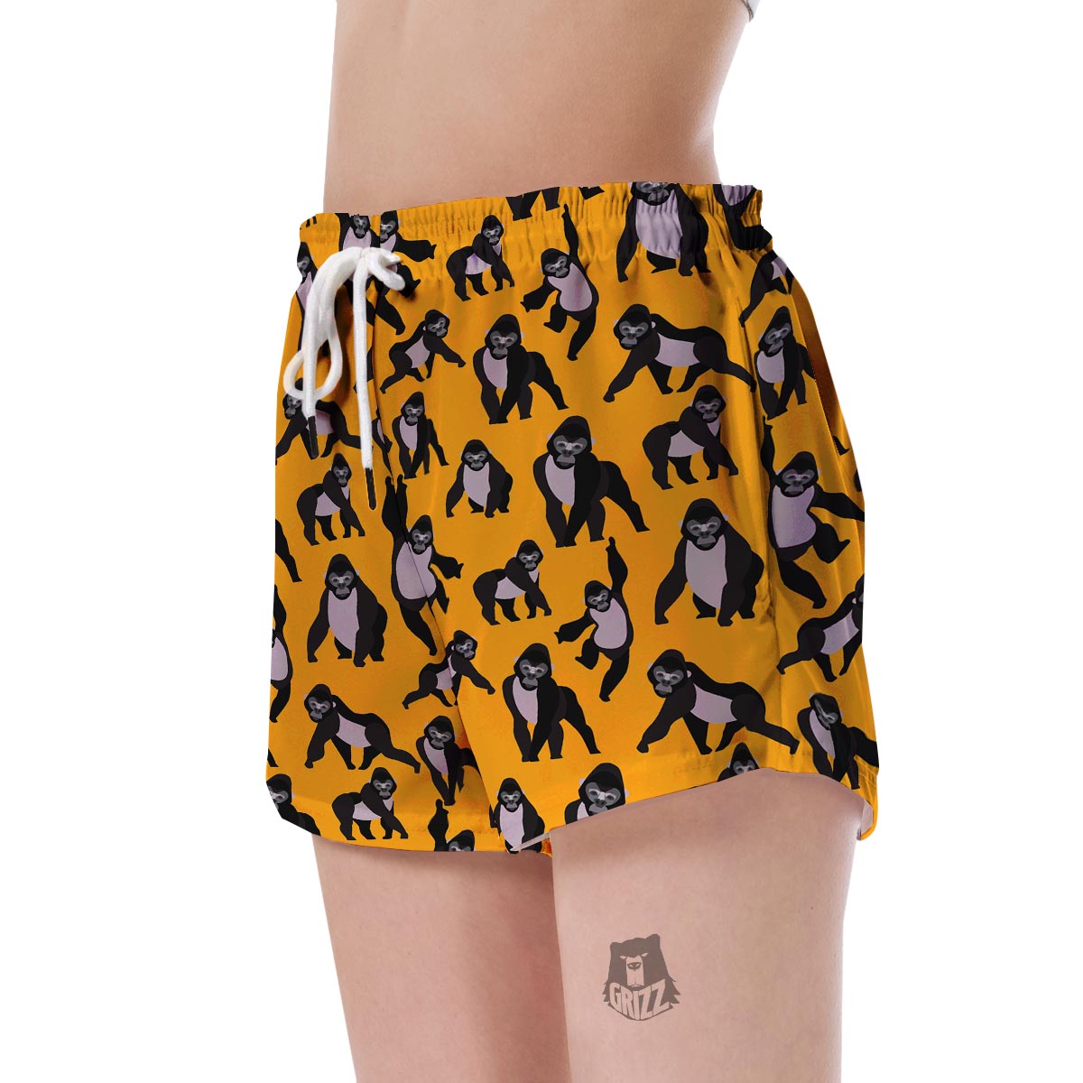 Gorilla Pattern Print Women's Shorts-grizzshop