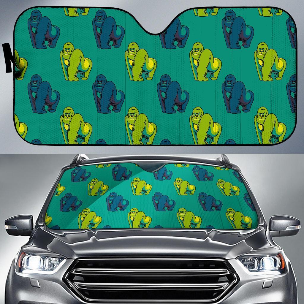 Gorilla Print Pattern Car Sun Shade-grizzshop
