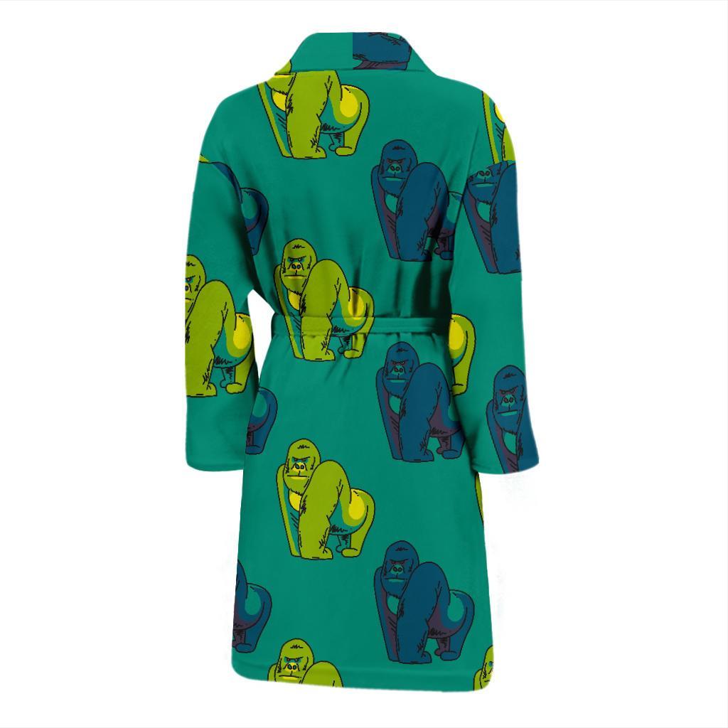 Gorilla Print Pattern Men Long Robe-grizzshop