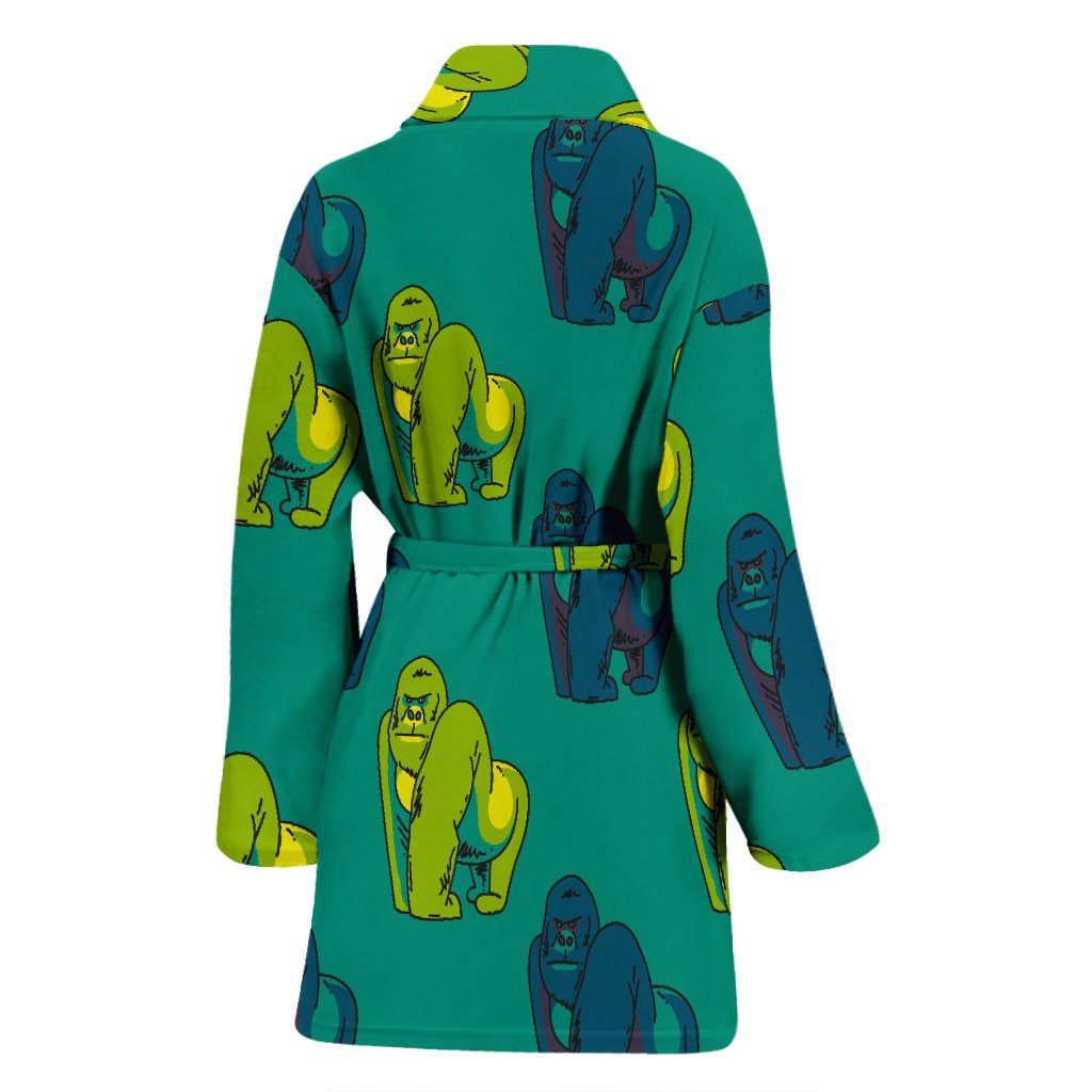 Gorilla Print Pattern Women Long Robe-grizzshop