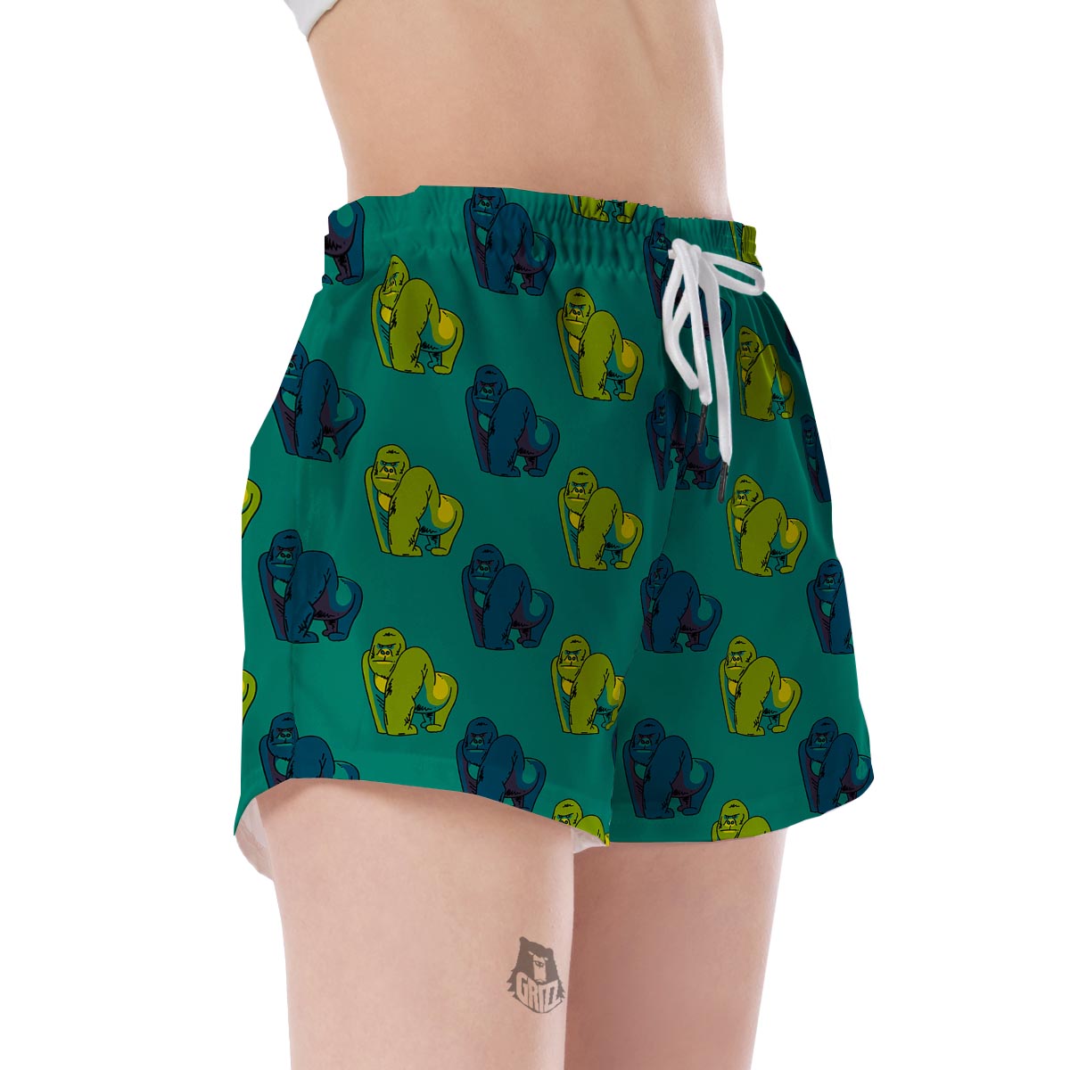 Gorilla Print Pattern Women's Shorts-grizzshop