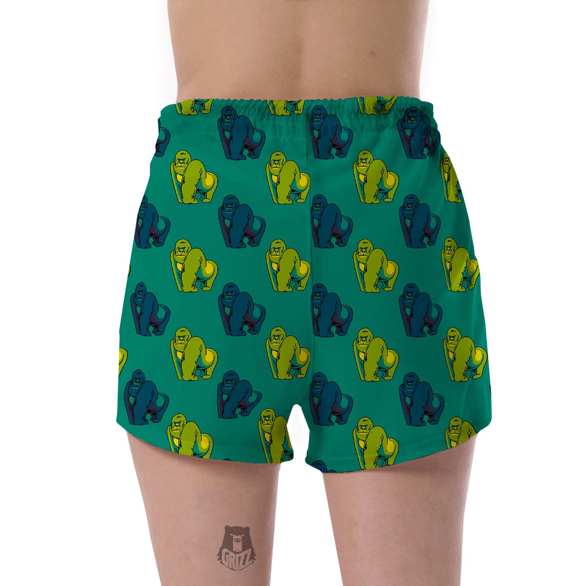 Gorilla Print Pattern Women's Shorts-grizzshop