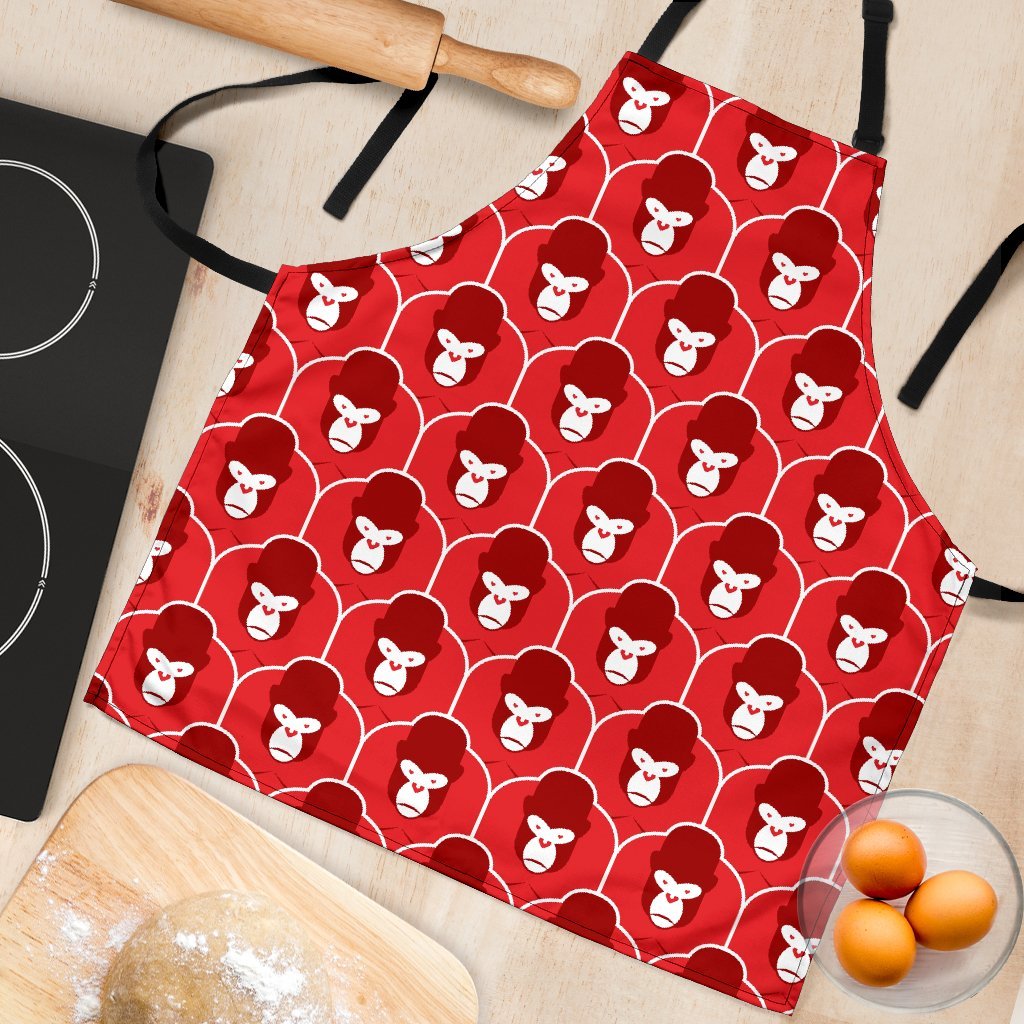Gorilla Red Pattern Print Women's Apron-grizzshop