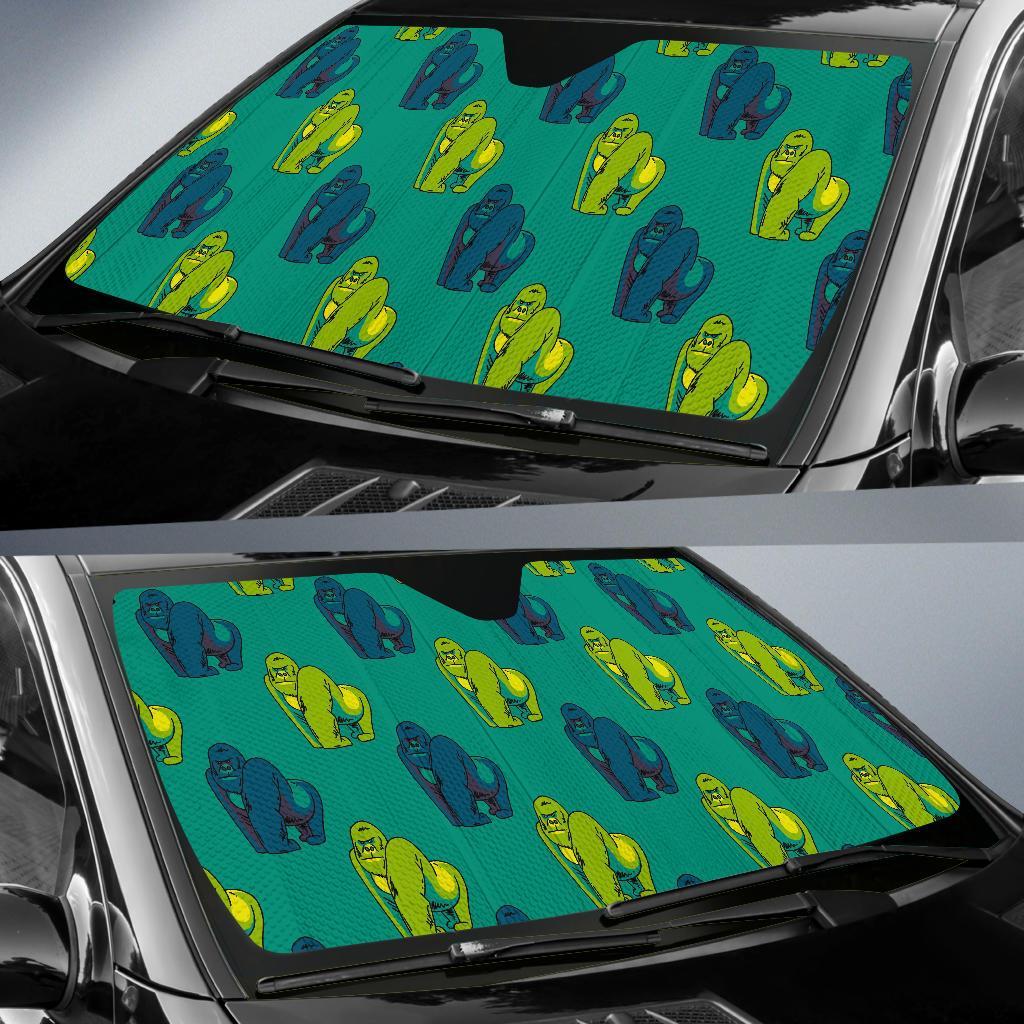Gorilla Print Pattern Car Sun Shade-grizzshop