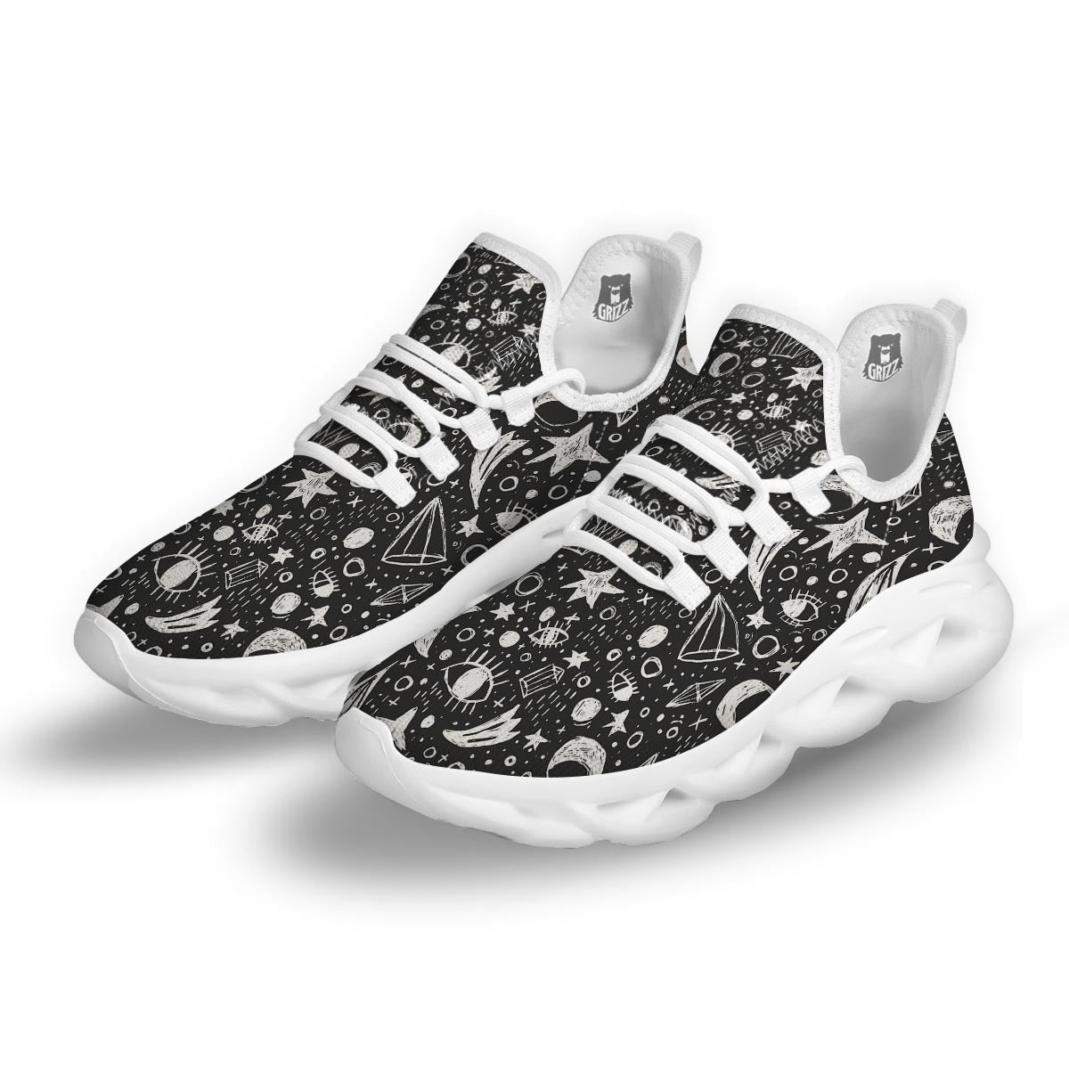 Gothic Witchcraft White Running Shoes-grizzshop