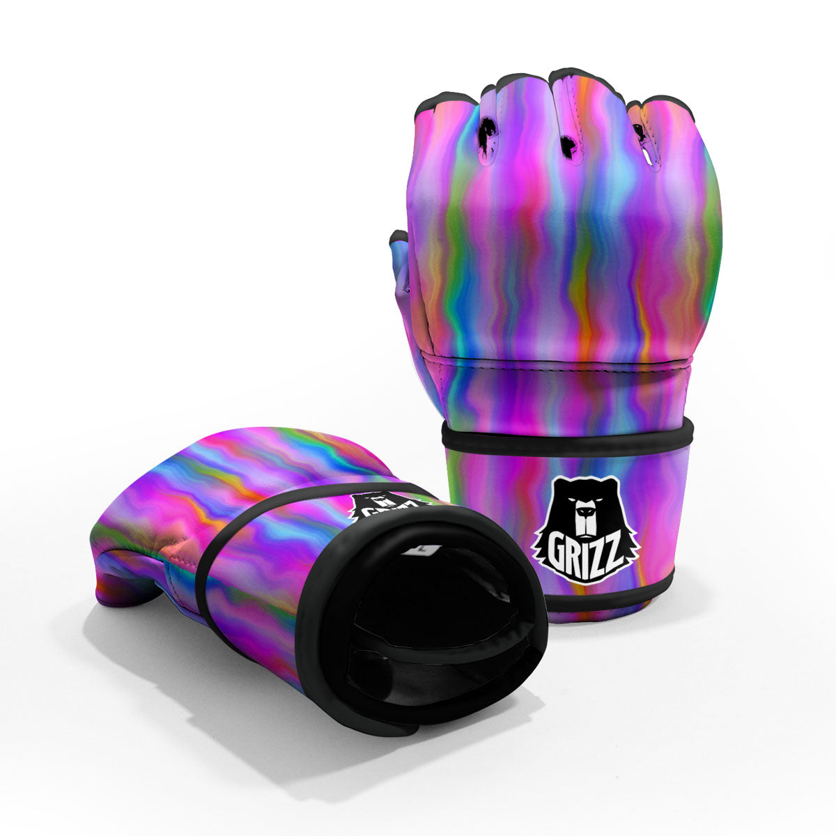 Gradient Psychedelic Print Pattern MMA Gloves-grizzshop