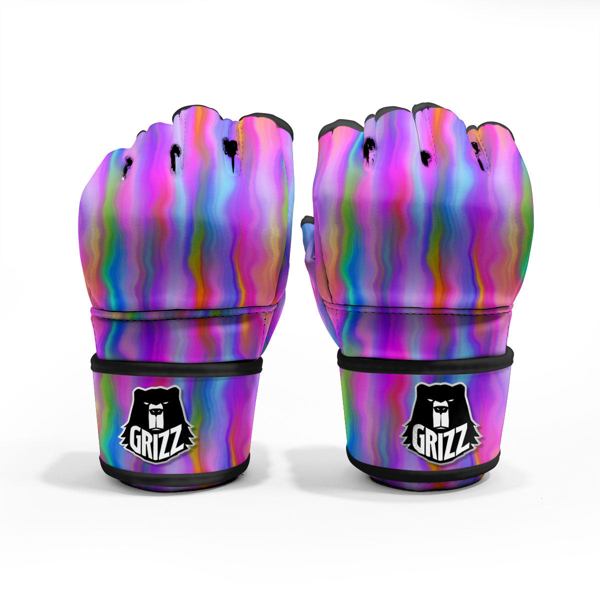 Gradient Psychedelic Print Pattern MMA Gloves-grizzshop