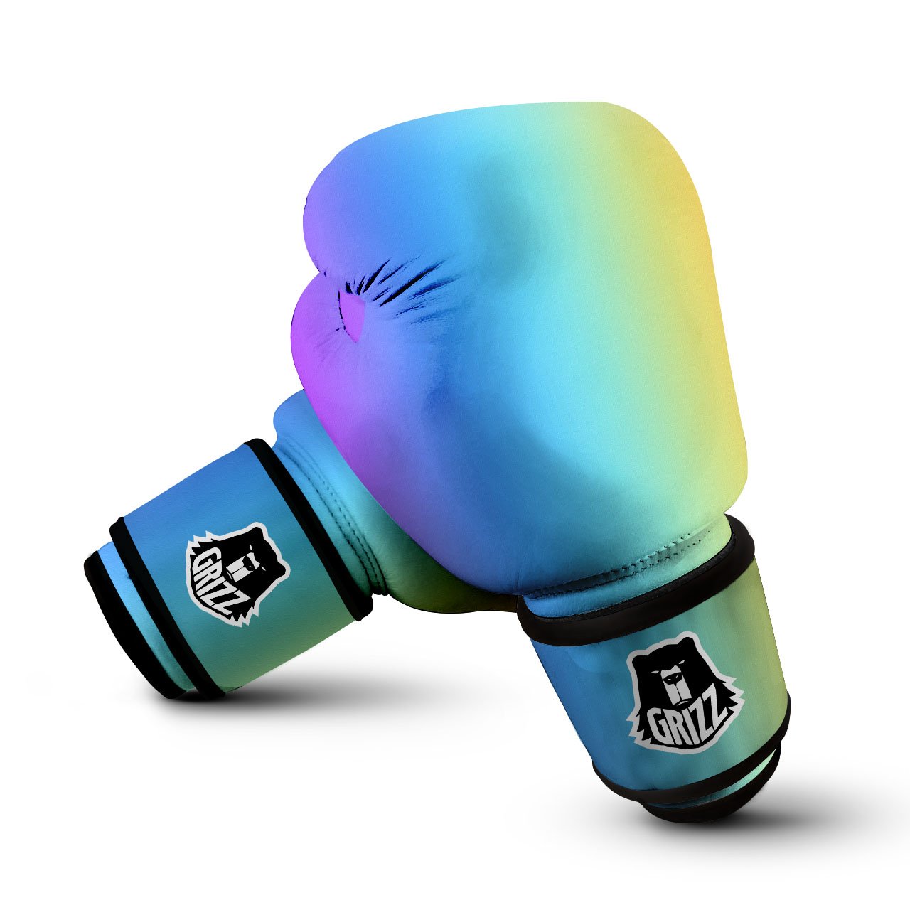 Gradient Rainbow Print Pattern Boxing Gloves-grizzshop