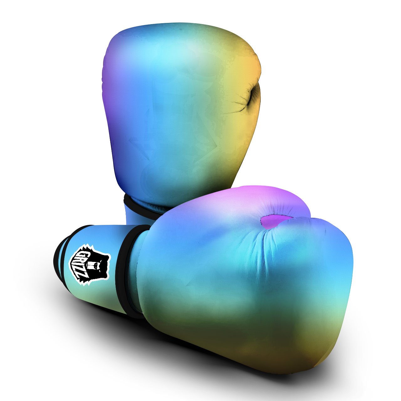 Gradient Rainbow Print Pattern Boxing Gloves-grizzshop