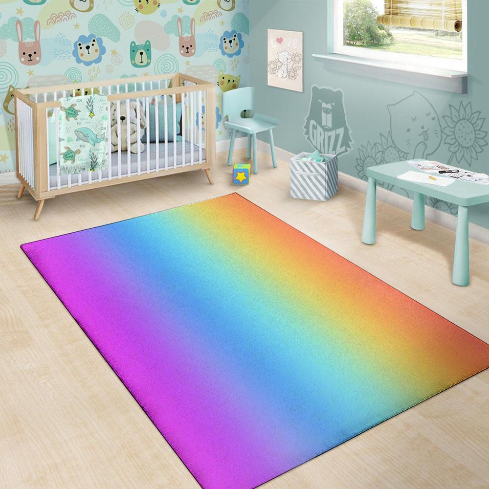 Gradient Rainbow Print Pattern Floor Mat-grizzshop