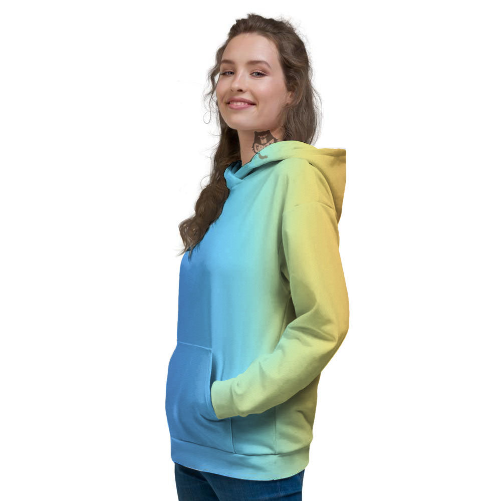Gradient Rainbow Print Pattern Women's Hoodie-grizzshop