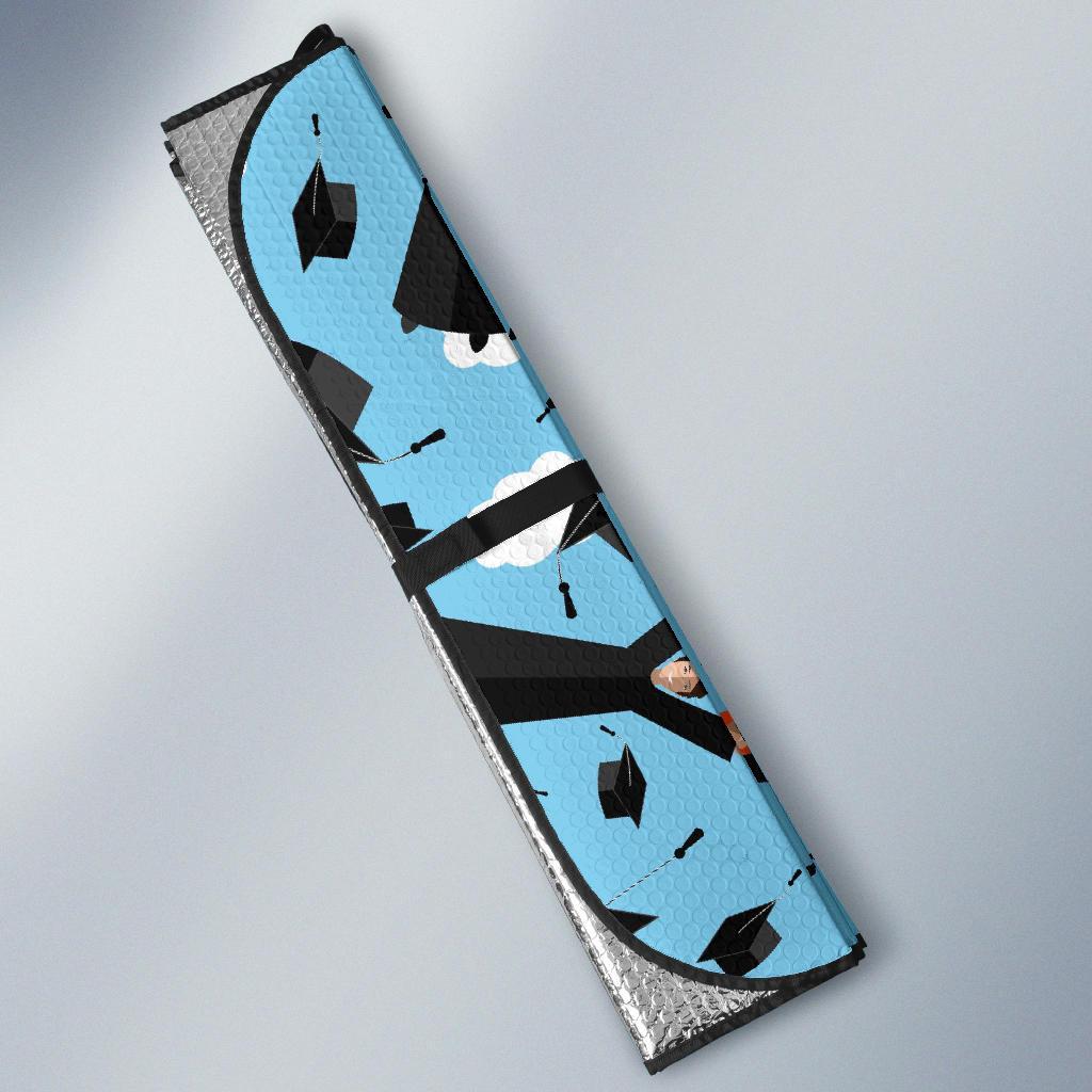 Graduation Day Pattern Print Car Sun Shade-grizzshop